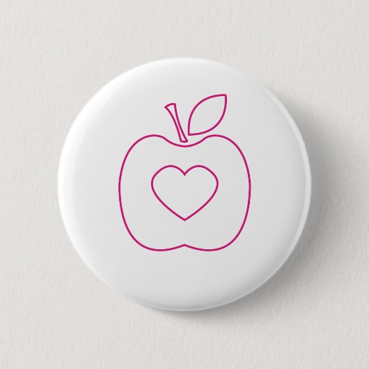 Rosa Kontur-Knopf Liebe-Apples Button (Vorderseite)