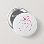 Rosa Kontur-Knopf Liebe-Apples Button (Vorne & Hinten)