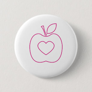 Rosa Kontur-Knopf Liebe-Apples Button