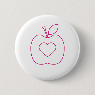 Rosa Kontur-Knopf Liebe-Apples Button
