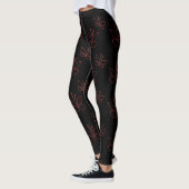 Rosa Kontur Schmetterlinge schwarz Leggings (Links)