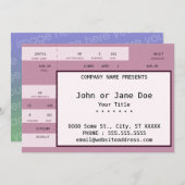 Rosa Konzertkarte (Vorne/Hinten)