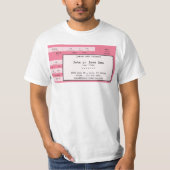 Rosa Konzertkarte T-Shirt (Vorderseite)