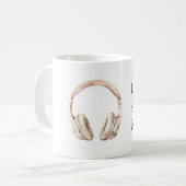 Rosa Kopfhörer mit Blush-Ton Kaffeetasse (Vorderseite Links)