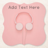 Rosa Kopfhörer mit Kabel Untersetzer (Vorderseite)