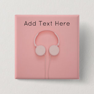 Rosa Kopfhörer mit Wickel Button