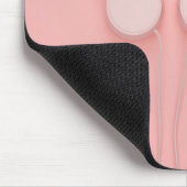 Rosa Kopfhörer mit Wickel Mousepad (Ecke)