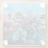 Rosa Koralle Glasuntersetzer (Rückseite)