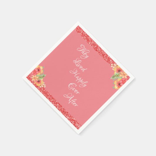 Rosa Koralle Hübsch Serviette (Ecke)