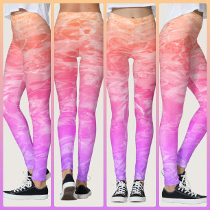 Rosa Koralle Orange Lila Tropisches Wasser Leggings