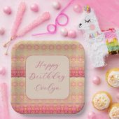 Rosa Koralle und Aprikose Pappteller (Party)