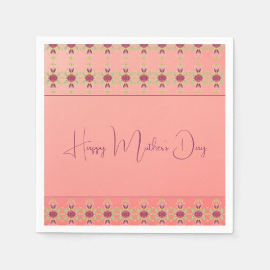 Rosa Koralle und Burgund Serviette (Vorderseite)