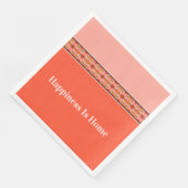 Rosa Koralle und Orange Flower Serviette (Ecke)