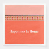 Rosa Koralle und Orange Flower Serviette (Vorderseite)