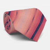 Rosa Koralle und Schwarz Krawatte (Gerollt)