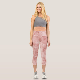 Rosa Koralle und weißer Marmor Capri Leggings