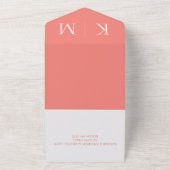 Rosa Koralle und Weißmonographie- All In One Einladung (Außenbereich)