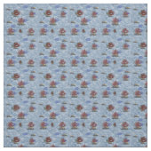 Rosa Koralle unter Wasser - Blauer Fisch Stoff (Muster)