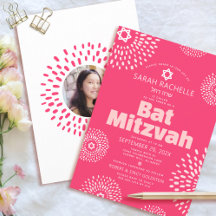 Rosa Korallen-Bat-Mizwa-Foto Fette Sternenexplosio