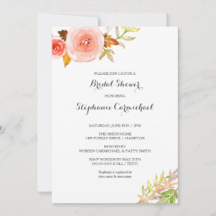 Rosa Korallen Brautparty 3605b Einladung