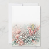 Rosa Korallen und Perlen Unterseeisch Süß 16 Einladung (Rückseite)