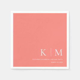 Rosa Korallen und Weiße Hochzeiten- Serviette