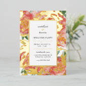 Rosa Korallenbürste Rose Willkommen Party Folieneinladung (Stehend vorne)