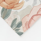 Rosa Korallengarten Blumen-Wasserfarben-Muster Fleecedecke (Ecke)