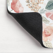 Rosa Korallengarten Blumen-Wasserfarben-Muster Mousepad (Ecke)
