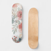 Rosa Korallengarten Blumiges Wasserfarbmuster Skateboard (Vorderseite)