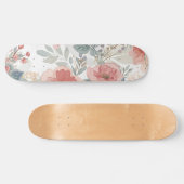 Rosa Korallengarten Blumiges Wasserfarbmuster Skateboard (Horizontal)
