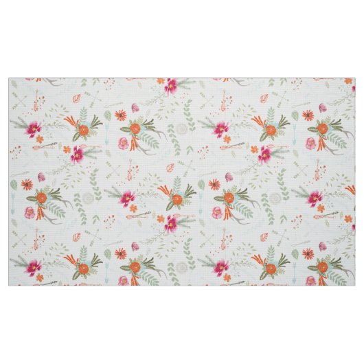Rosa Korallengrün Rustikales Muster Stoff (Fat Quarter (45,7 x 55,9 cm))
