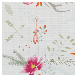 Rosa Korallengrün Rustikales Muster Stoff