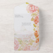 Rosa Korallenheimlich Rose Garden Wedding All In One Einladung (Außenbereich)