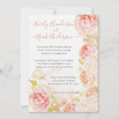 Rosa Korallenheimlich Rose Garden Wedding Einladung (Vorderseite)