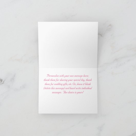 Rosa Korallenhochzeit Dankeskarte (Innenseite)