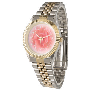 rosa Korallenrose Armbanduhr