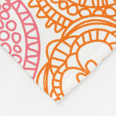 Rosa Korallenrot Orange Art Muster Fleecedecke (Ecke)