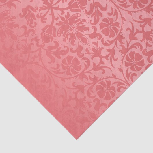 Rosa korallenroter Blumendamast Seidenpapier (Ausschnitt)