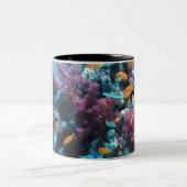 Rosa Korallenunterwasser Zweifarbige Tasse (Mittel)