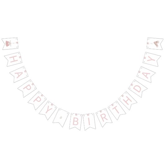 Rosa Koreanisch Doljanchi Happy Birthday Wimpelkette (Alle)