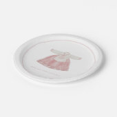 Rosa koreanisches Mädchen 1. Geburtstag Doljanchi Pappteller (Schrägansicht)