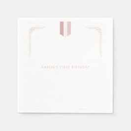 Rosa koreanisches Mädchen 1. Geburtstag Doljanchi Serviette