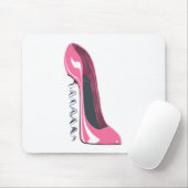 Rosa Korkenzieher-Absatz-Stilett-Schuh-Kunst Mousepad (Mit Mouse)