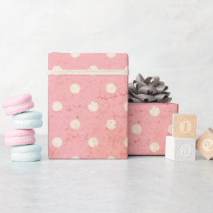 Rosa Kornblumen-Vintage-Tupfen-Geschenkpapier Geschenkpapier