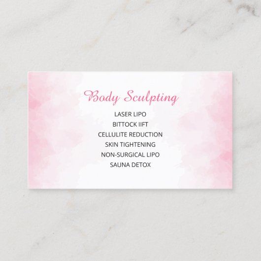 Rosa Körperskulptur SchönheitssMassage Körperkontu Visitenkarte (Rückseite)