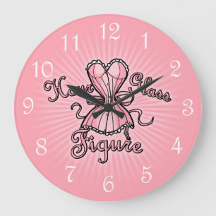 Rosa Korsetthourglass-Zahl Große Wanduhr
