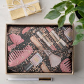 Rosa Kosmetik-Muster Glitter  Seidenpapier (Geschenk)