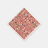 Rosa Kosmetik-Muster Glitter Serviette (Ecke)