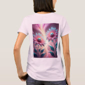 Rosa Kosmische Blume Psychedelisch Pink T - Shirt (Rückseite)